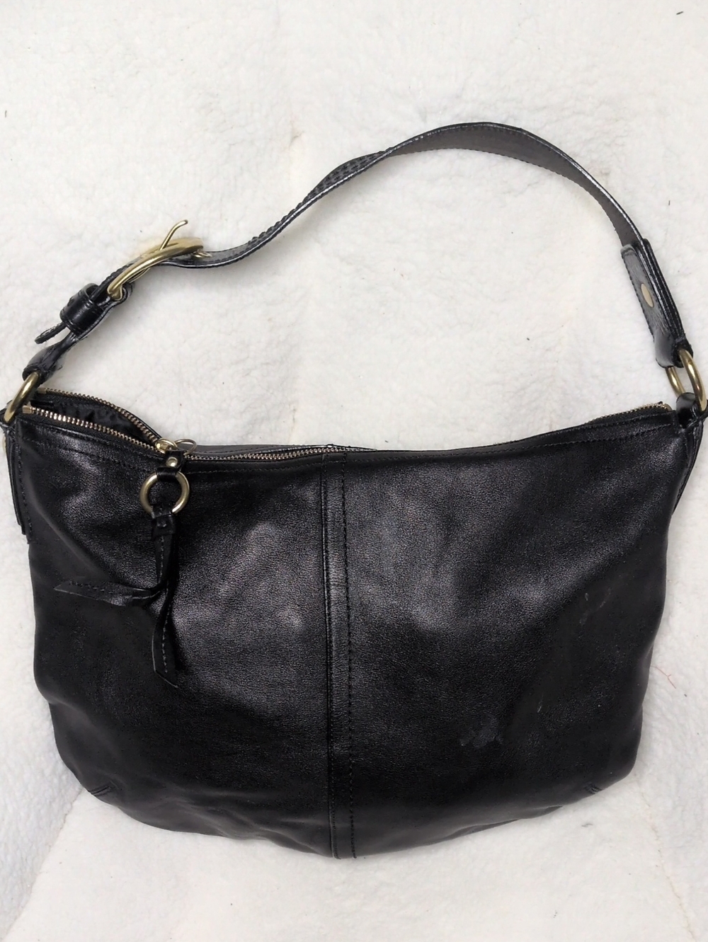Coach Vintage Classic Soft Black Leather Hobo Large Shoulder Bag - Picture 1 of 9